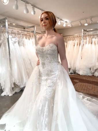 Casablanca Bridal OVERSKIRT #0 default Ivory/Ivory/Silver thumbnail