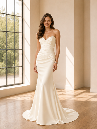 Casablanca Bridal #Elizabeth - Real Silk #1 Ivory/Silver thumbnail