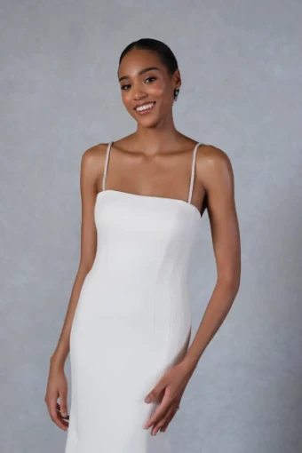 Justin Alexander Beaded Spaghetti Straps - TG1045 #0 default Ivory thumbnail