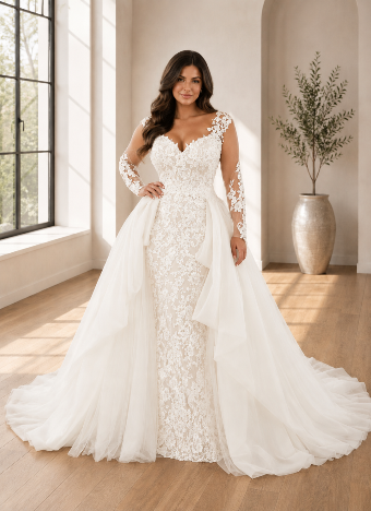 Martin Thornburg #119284W with overskirt #2 Ivory thumbnail