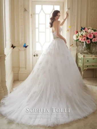 Sophia Tolli Y11652 with overskirt #8 French Beige thumbnail
