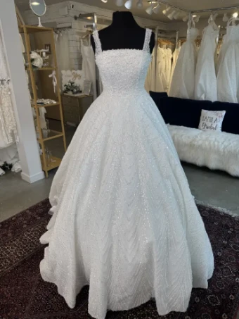 Private Label B318- Very Sparkly Ballgown with petticoat #0 default Ivory thumbnail