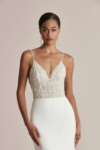 Justin Alexander 88207 - Embroidered Bodice #1 Ivory/Nude/Silver thumbnail