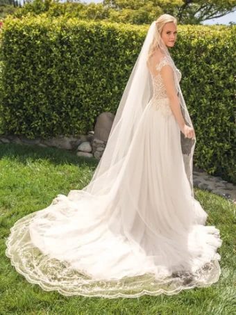 Casablanca Bridal Lexi Veil #0 default Ivory/Silver thumbnail