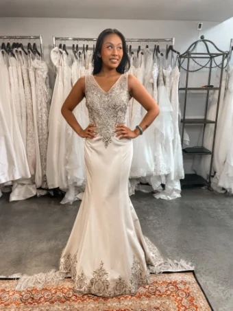 Affordable Special Order Wedding Gowns B227 #1 Champagne/Gold thumbnail
