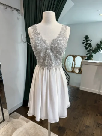 Affordable Special Order Wedding Gowns B321 #0 default Ivory/Silver thumbnail