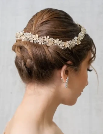 Maritza Bridal Veils Shiraz Headpiece #0 default Clear/Silver thumbnail