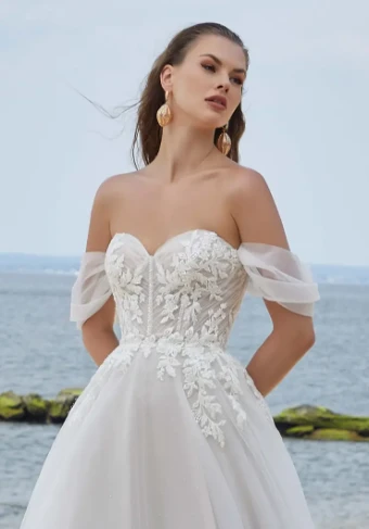 Morilee Off-the-Shoulder - Glitter Tulle - 11504 #0 default Ivory thumbnail