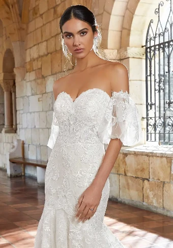 Morilee Frosted Lace Pouf Sleeves 11405 #0 default Ivory/Porcelain thumbnail