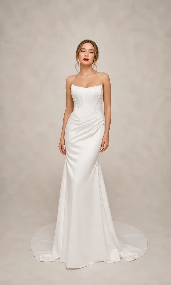 Samila Bridal Collection S100 - Basque Waist #10 Diamond White thumbnail