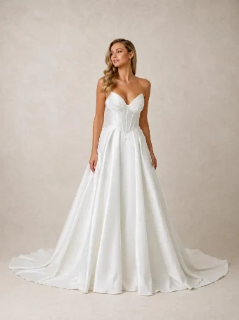 Samila Bridal Collection B369 -  Basque Waist #4 Off White thumbnail