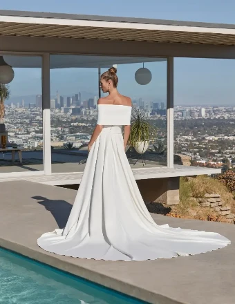 Casablanca Bridal Neoprene Cape #1 default Ivory thumbnail