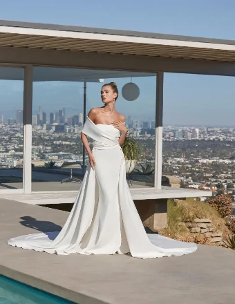 Casablanca Bridal Neoprene Cape #0 default Ivory thumbnail