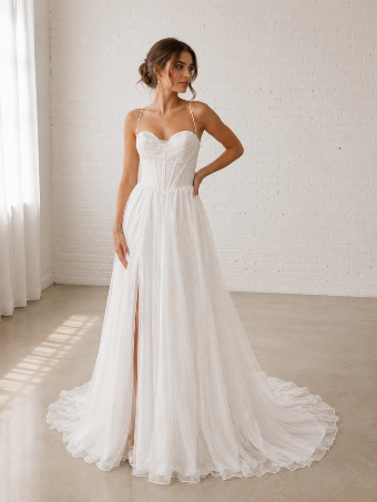 Samila Bridal Collection B230 - Sparkly Glitter #4 Off White thumbnail