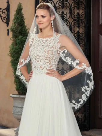 Casablanca Bridal Mariah Veil #0 default Ivory/Silver thumbnail