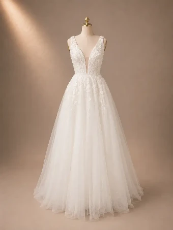 Samila Bridal Collection S108 - Glitter skirt #3 Ivory thumbnail