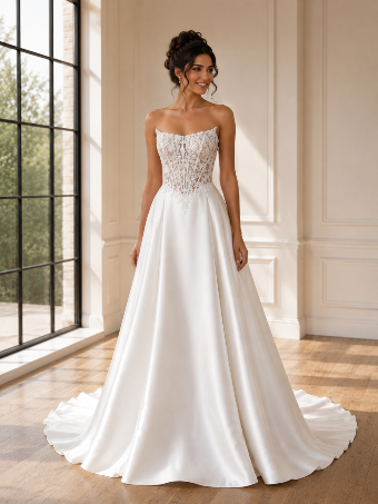Sincerity Bridal #JA177  Straps detachable (bodice lined) #0 default Ivory/Latte thumbnail