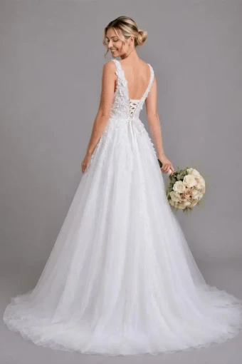 Samila Bridal Collection S132 - Glitter Skirt #1 default Ivory thumbnail